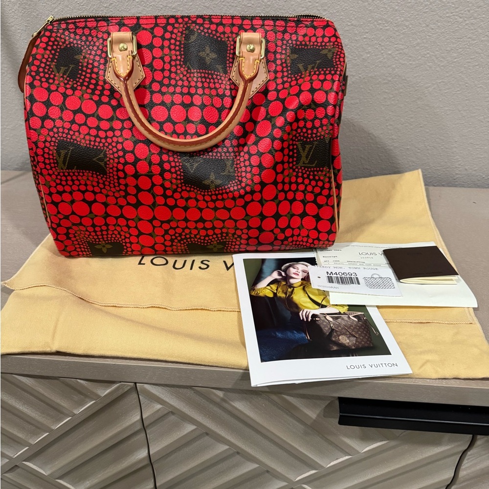 RARE KUSAMA SPEEDY 30 RED